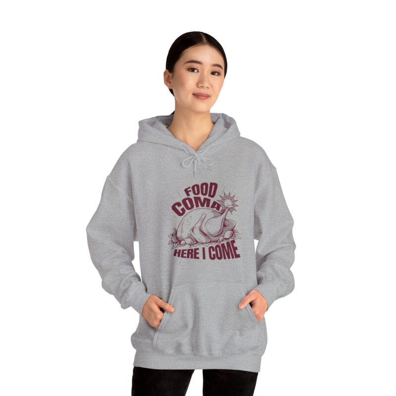 Turkey Food Coma Hoodie Sweatshirt, Thanksgiving Pullover, Funny Foodie Jumper, Fall Feast Top, Cozy Christmas Gift - Image 32