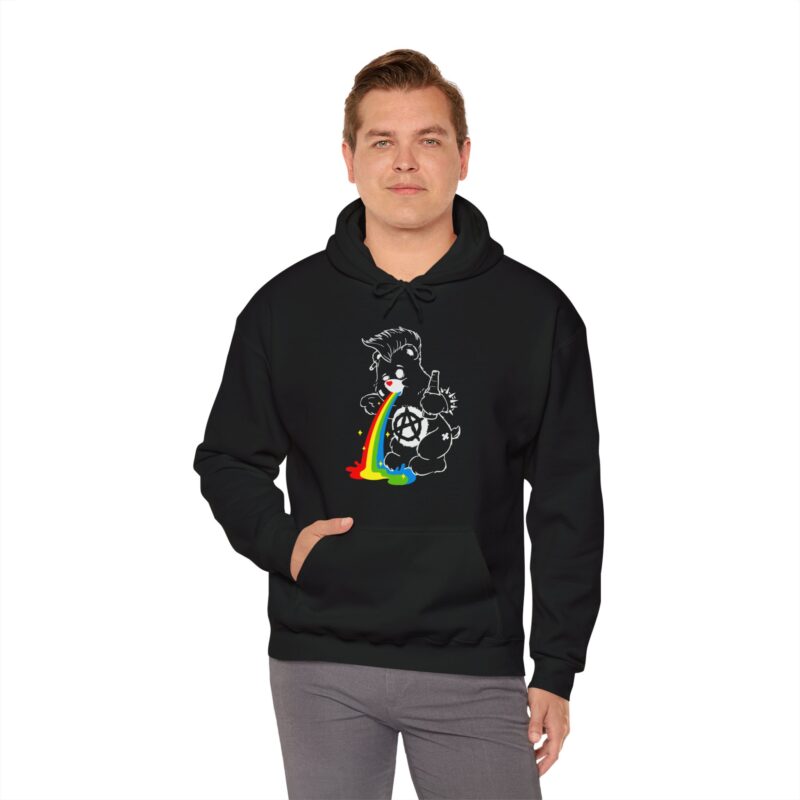 Vomiting Rainbows Anti-Care Bear Hoodie, Punk Rock Anarchist Sweatshirt, Unisex Grunge Care Bear Jumper, Emo Pullover, Riot Grrrl Top, - Image 9