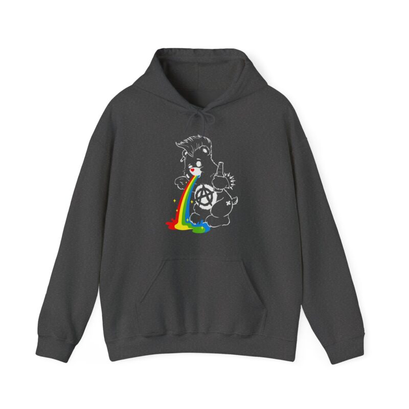 Vomiting Rainbows Anti-Care Bear Hoodie, Punk Rock Anarchist Sweatshirt, Unisex Grunge Care Bear Jumper, Emo Pullover, Riot Grrrl Top, - Image 27