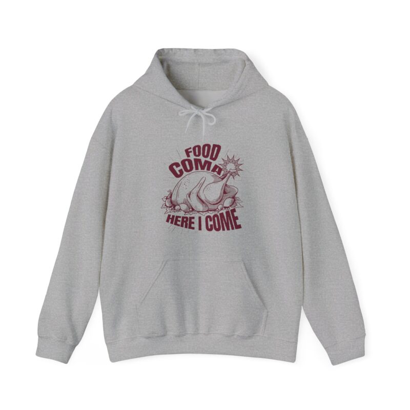 Turkey Food Coma Hoodie Sweatshirt, Thanksgiving Pullover, Funny Foodie Jumper, Fall Feast Top, Cozy Christmas Gift - Image 27