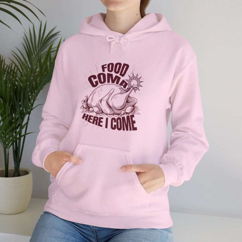 Turkey Food Coma Hoodie Sweatshirt, Thanksgiving Pullover, Funny Foodie Jumper, Fall Feast Top, Cozy Christmas Gift - Image 65
