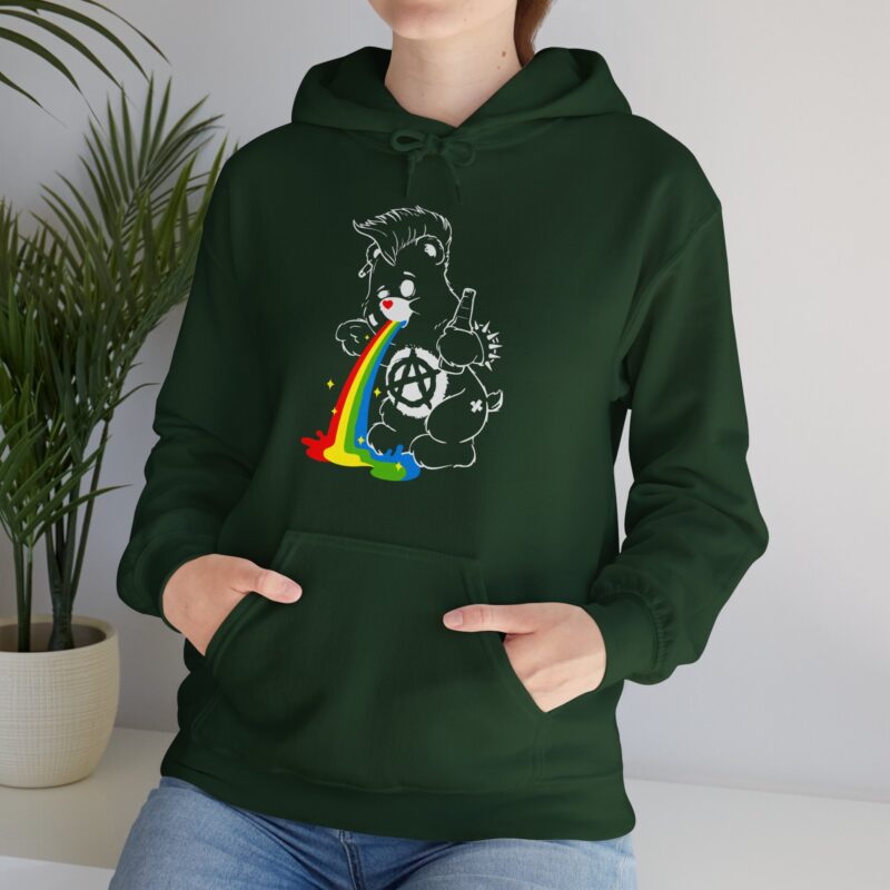 Vomiting Rainbows Anti-Care Bear Hoodie, Punk Rock Anarchist Sweatshirt, Unisex Grunge Care Bear Jumper, Emo Pullover, Riot Grrrl Top, - Image 26