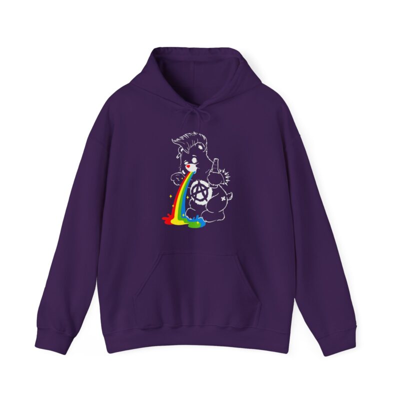 Vomiting Rainbows Anti-Care Bear Hoodie, Punk Rock Anarchist Sweatshirt, Unisex Grunge Care Bear Jumper, Emo Pullover, Riot Grrrl Top, - Image 66