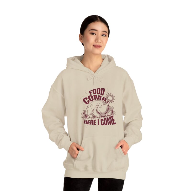 Turkey Food Coma Hoodie Sweatshirt, Thanksgiving Pullover, Funny Foodie Jumper, Fall Feast Top, Cozy Christmas Gift - Image 19
