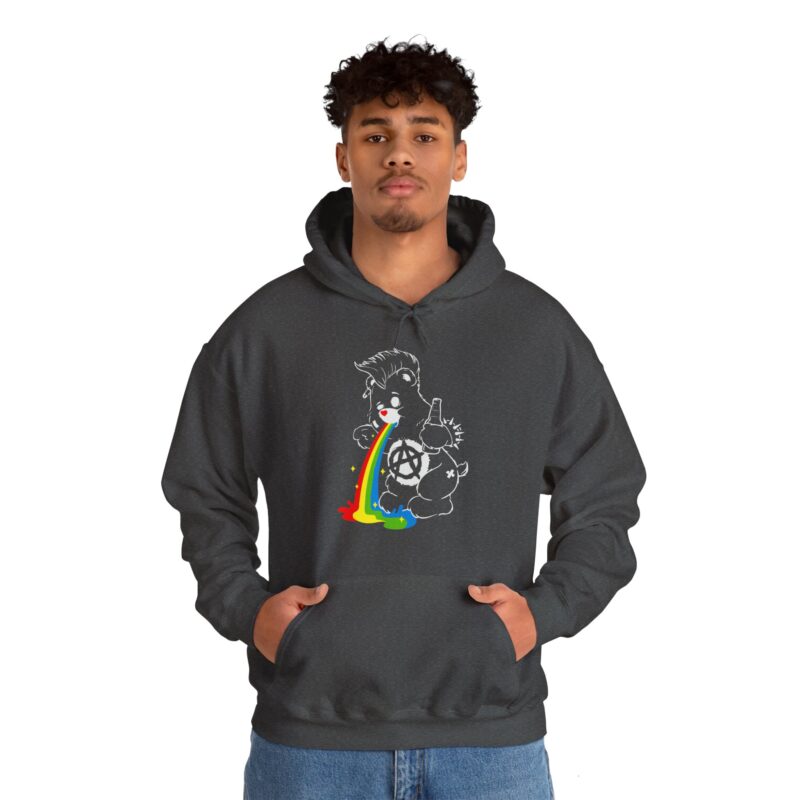 Vomiting Rainbows Anti-Care Bear Hoodie, Punk Rock Anarchist Sweatshirt, Unisex Grunge Care Bear Jumper, Emo Pullover, Riot Grrrl Top, - Image 33
