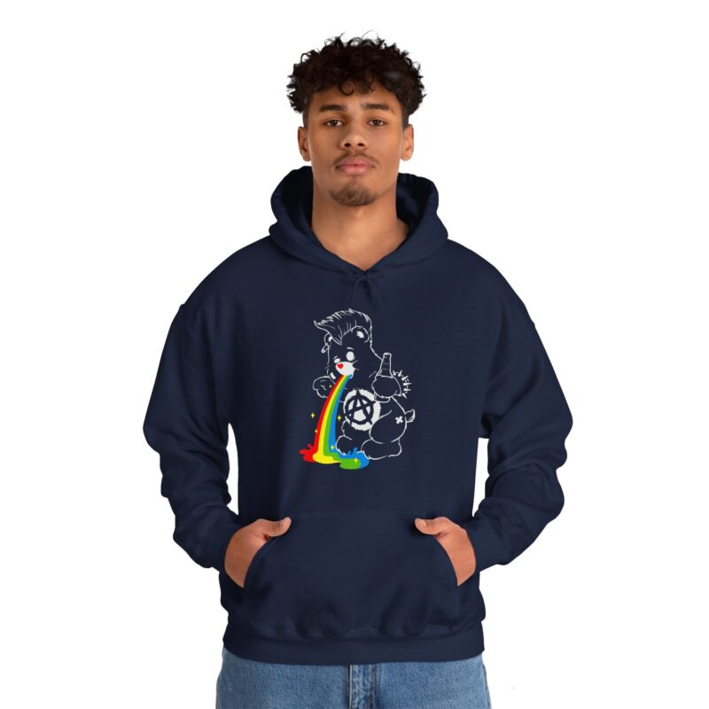 Vomiting Rainbows Anti-Care Bear Hoodie, Punk Rock Anarchist Sweatshirt, Unisex Grunge Care Bear Jumper, Emo Pullover, Riot Grrrl Top, - Image 59