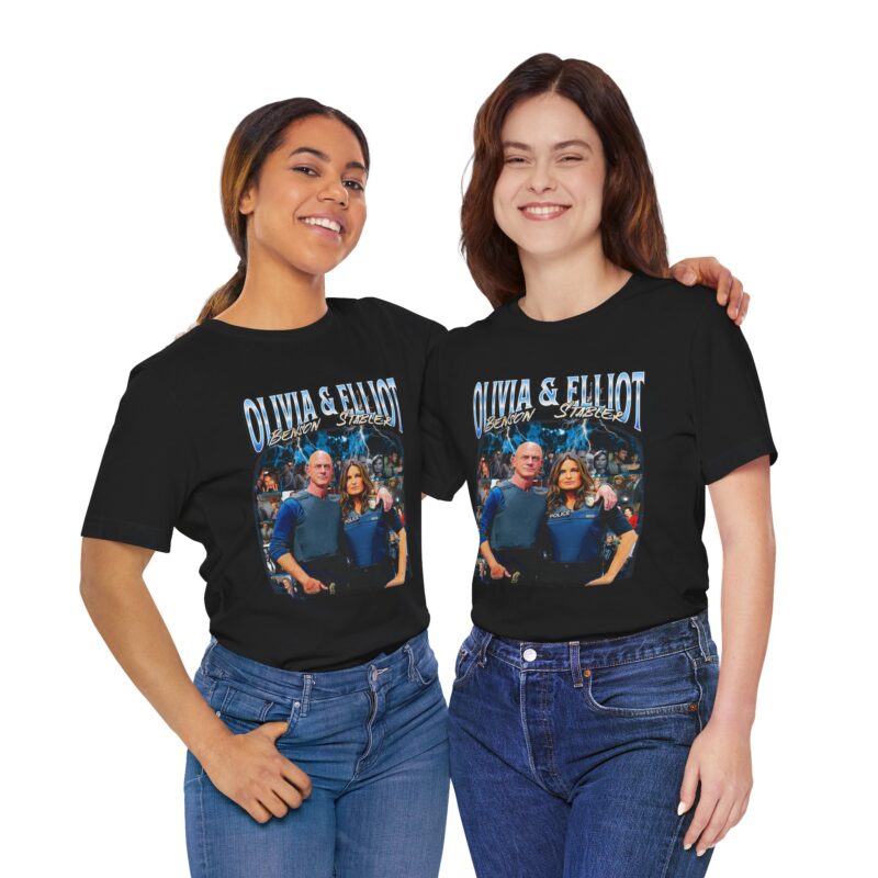 Law & Order SVU Benson Stabler Bootleg Style T-Shirt, Elliot Stabler and Olivia Benson Tee, Unisex Jersey Short Sleeve Shirt - Image 4