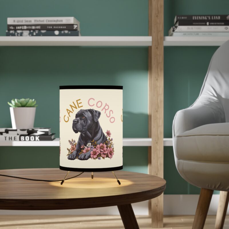 Beautiful Cane Corso Tripod Lamp with High-Res Printed Shade, USCA plug - Image 4