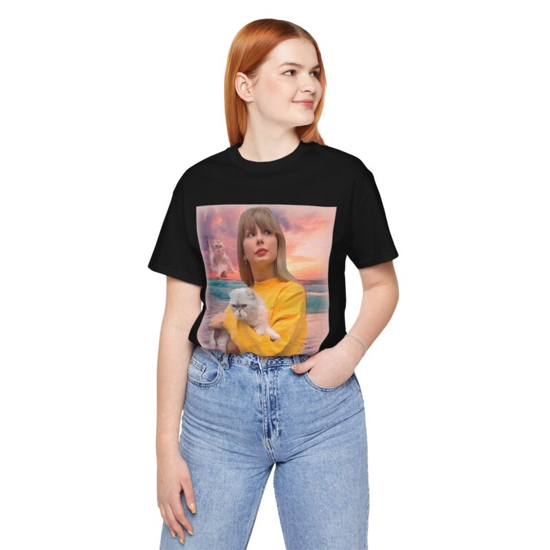 Taylor and Olivia  Retro Portrait Unisex Jersey Short Sleeve Tee. Taylor and Olivia 80s style Vintage Photo Tee. - Image 3