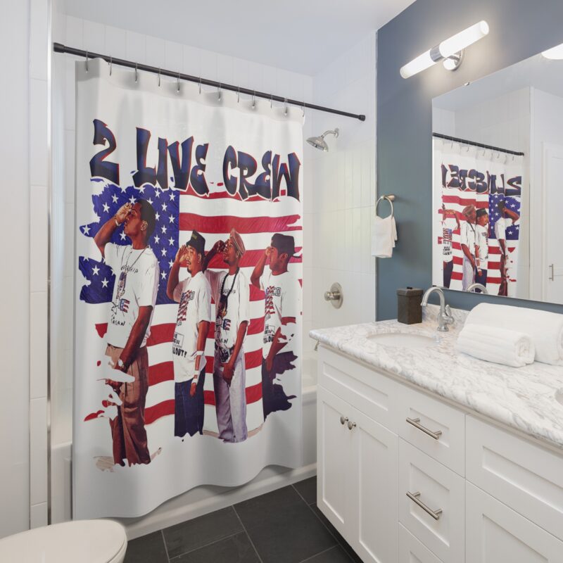 2 Live Crew Shower Curtains. 90s Rap Music Bathroom Decor - Image 4