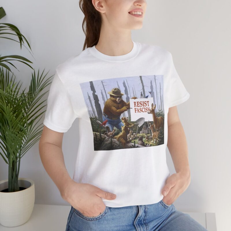 Funny Smokey The Bear Resist Fascism Tee