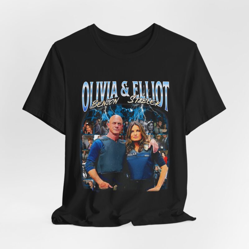 Law & Order SVU Benson Stabler Bootleg Style T-Shirt, Elliot Stabler and Olivia Benson Tee, Unisex Jersey Short Sleeve Shirt - Image 2