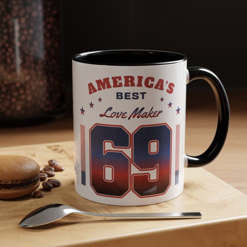 Funny America's Best Love Maker Accent Coffee Mug (11, 15oz). 69 Humor Coffee Mug, Sexy Gift Ideas. Sexy Coffee Mug. - Image 5