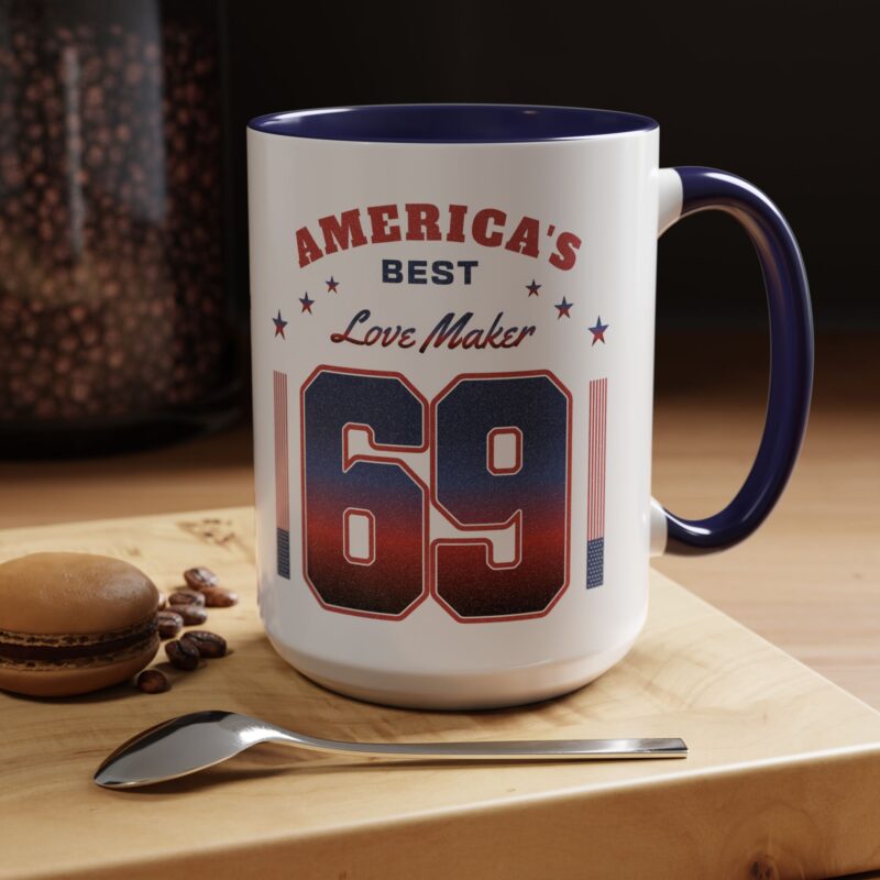 Funny America's Best Love Maker Accent Coffee Mug (11, 15oz). 69 Humor Coffee Mug, Sexy Gift Ideas. Sexy Coffee Mug. - Image 9