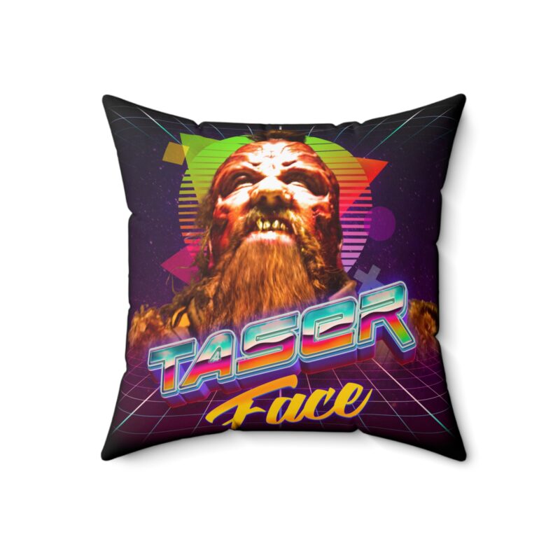 Villain Pillow, Retro 80's Style Taser Face Spun Polyester Square Pillow, Guardians of the Galaxy Gift Idea, Decorative Cushion, Movie Fan