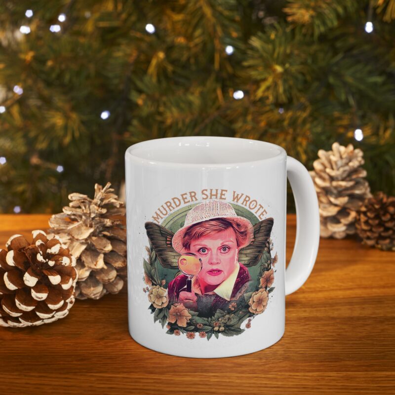 Murder, She Wrote Ceramic Mug 11oz, Amateur detective Jessica Fletcher Mug, Angela Lansbury Mug. Dual sided image on mug.