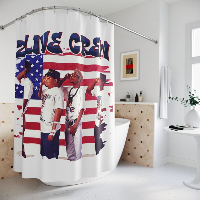 2 Live Crew Shower Curtains. 90s Rap Music Bathroom Decor