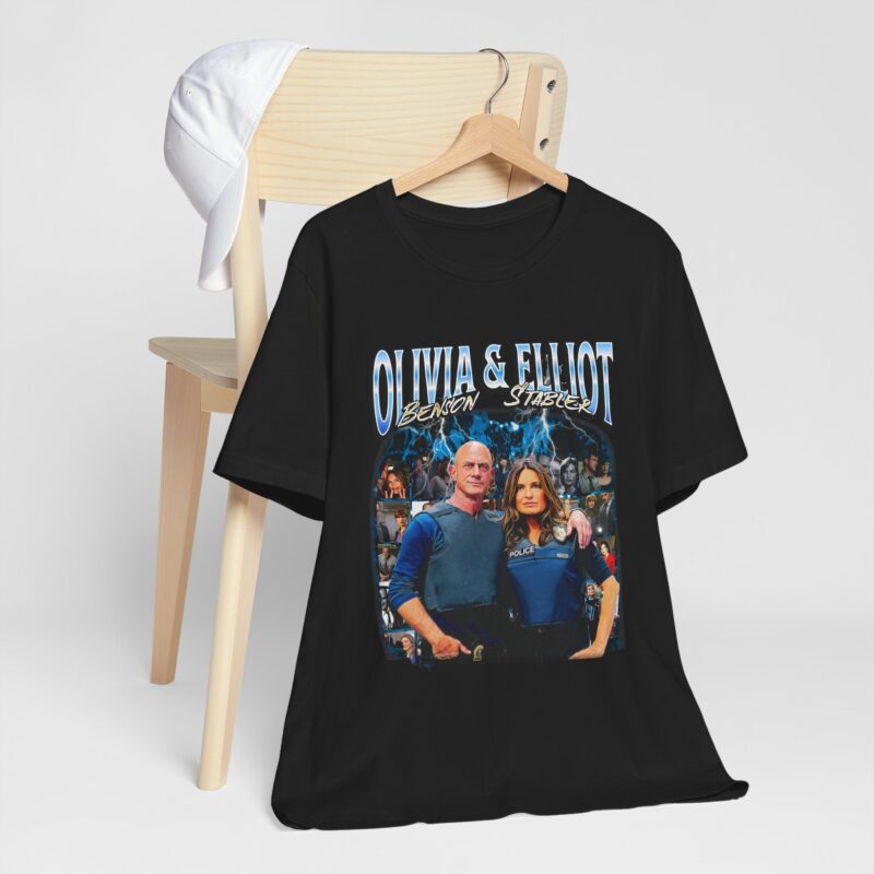 Law & Order SVU Benson Stabler Bootleg Style T-Shirt, Elliot Stabler and Olivia Benson Tee, Unisex Jersey Short Sleeve Shirt - Image 7