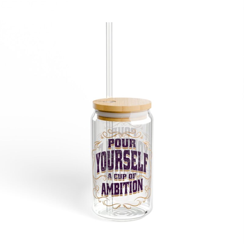 Pour Yourself A Cup of Ambition Dolly Parton Song Quote Sipper Glass, 16oz - Image 4