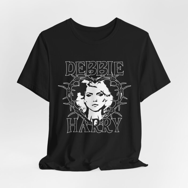 Debbie Harry Unisex Jersey T-Shirt Blondie Bella and Canva T-Shirt. Debbie Harry White Illustration Tee. - Image 2
