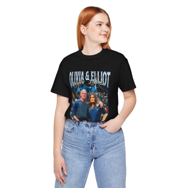 Law & Order SVU Benson Stabler Bootleg Style T-Shirt, Elliot Stabler and Olivia Benson Tee, Unisex Jersey Short Sleeve Shirt - Image 3