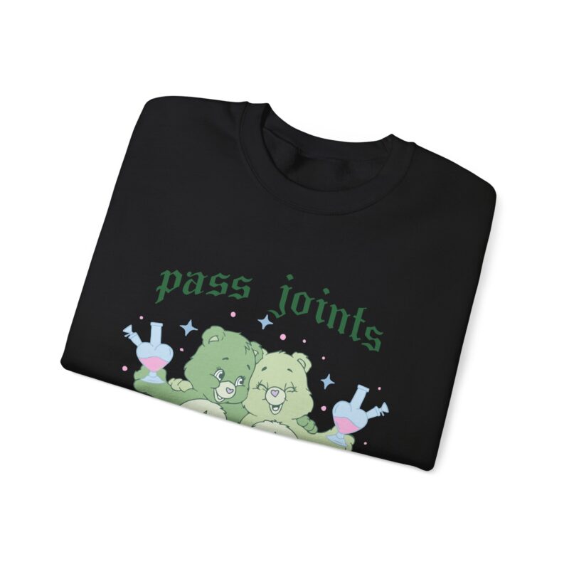 Funny 420 Care Bears Unisex Sweatshirt, Pass Joints Not Judgements Cartoon Sweater, Cannabis Crewneck Pullover, Gift for Stoner, 420 Apparel - Image 7