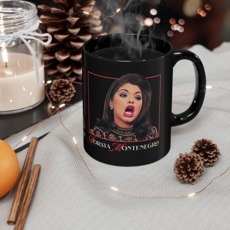 Black Mug - Soraya Montenegro Screaming Coffee Tea Cup, Telenovela Fan Gift, Unique Drama Lover's Accessory, 11oz 15oz Gift - Image 5