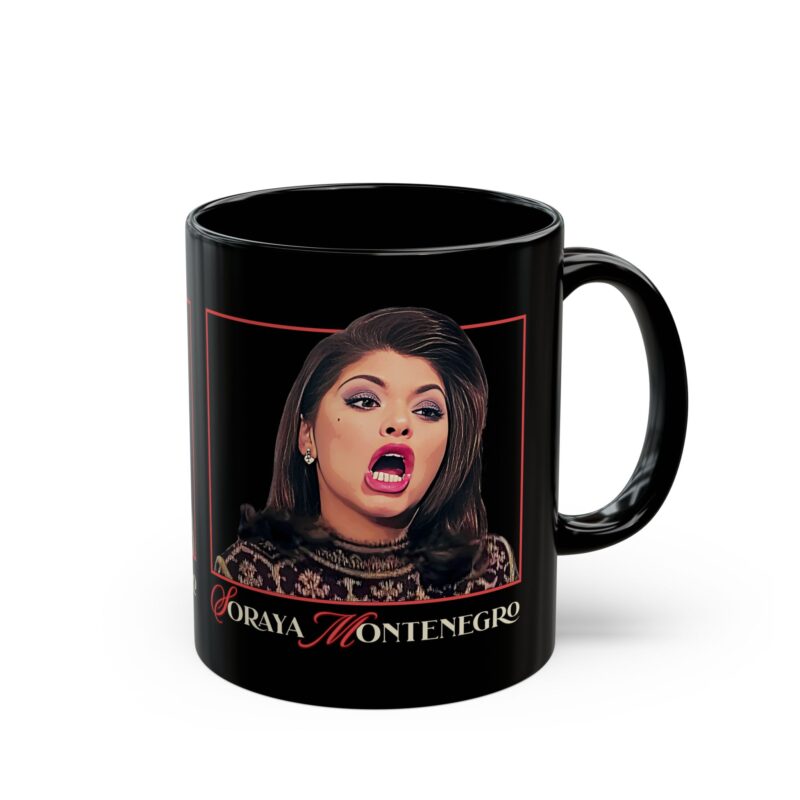 Black Mug - Soraya Montenegro Screaming Coffee Tea Cup, Telenovela Fan Gift, Unique Drama Lover's Accessory, 11oz 15oz Gift