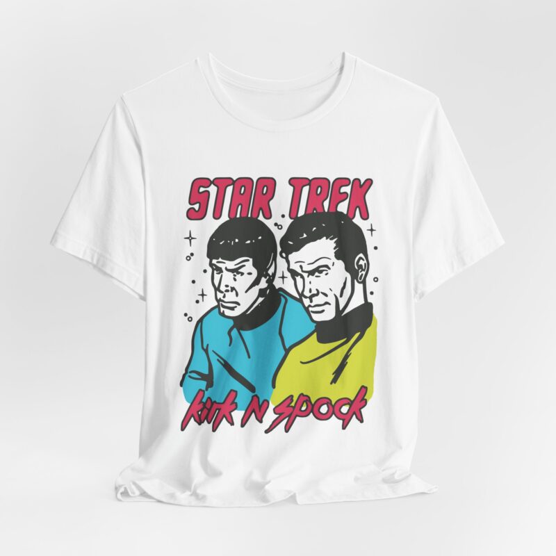 Kirk and Spock Star Trek Unisex Jersey Short Sleeve Tee. Star Trek Tee Gift Idea.