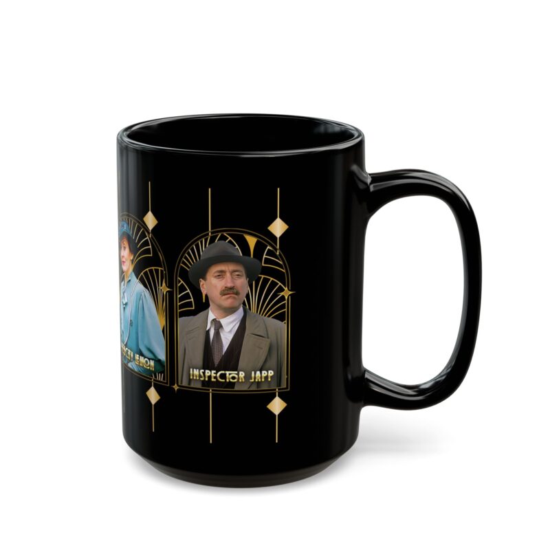 Poirot Art Deco Black Mug, Limited Edition, Hercule Poirot, Felicity Lemon, Captain Hastings, Inspector Japp, 11oz, 15oz, Coffee Cup, Tea - Image 6