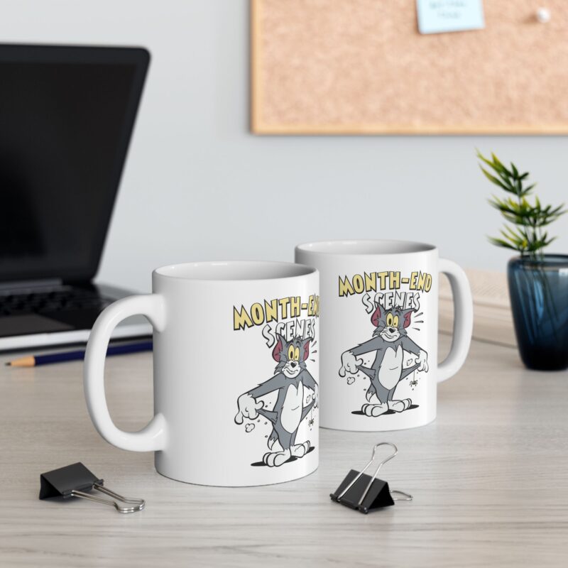 Tom and Jerry Month End Scenes Ceramic Mug, (11oz, 15oz). Funny Tom the Cat Coffee Mug. Classic Cartoon Mug. Funny Mug. - Image 4