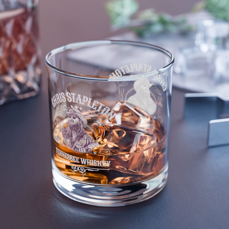 Chris Stapleton Tennessee Whiskey Rocks Glass, 10oz Country Music Fan Gift Idea - Chris Stapleton Whiskey Glassware,