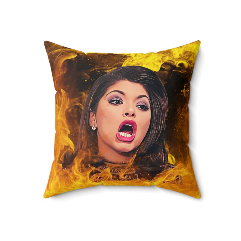 Soraya Montenegro Fire Pillow, Mexican Telenovela Home Decor, María la del Barrio Gift, Dark Humor Cushion, Spun Polyester Square - Image 7