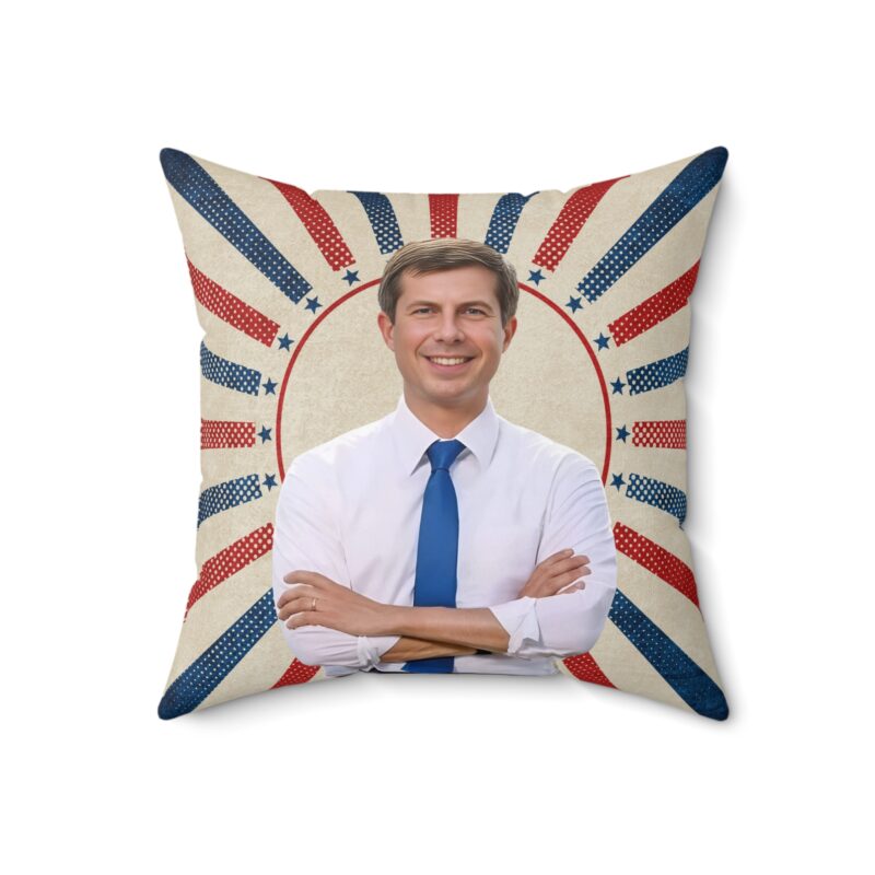 Pete Buttigieg Patriotic Square Pillow - Mayor Pete Home Decor Throw Pillow, Gift Ideas Democrats, Political Pillow, American Flag Gift - Image 7