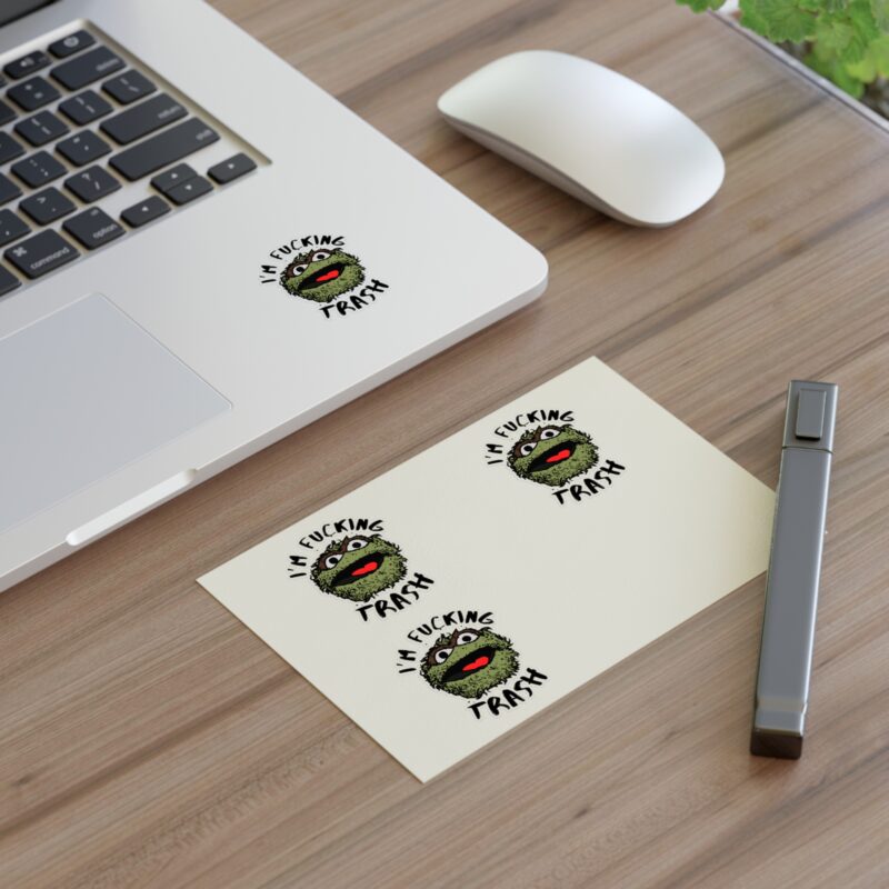 I'm Fucking Trash , Funny Oscar The Grouch Die-Cut Stickers. Sesame Street Sticker Sticker Sheets. - Image 11