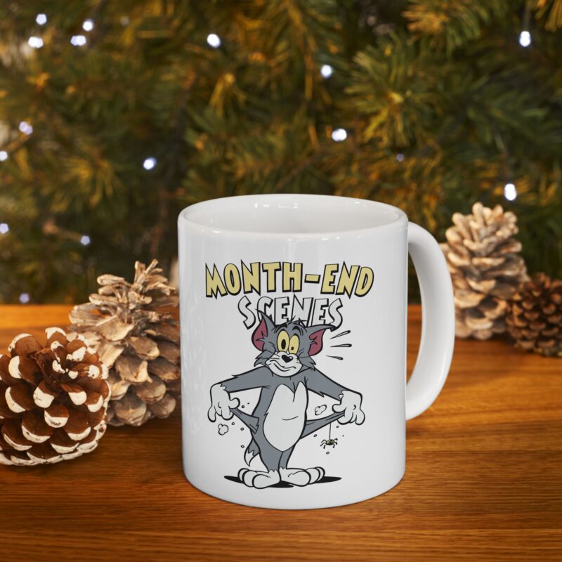 Tom and Jerry Month End Scenes Ceramic Mug, (11oz, 15oz). Funny Tom the Cat Coffee Mug. Classic Cartoon Mug. Funny Mug. - Image 2