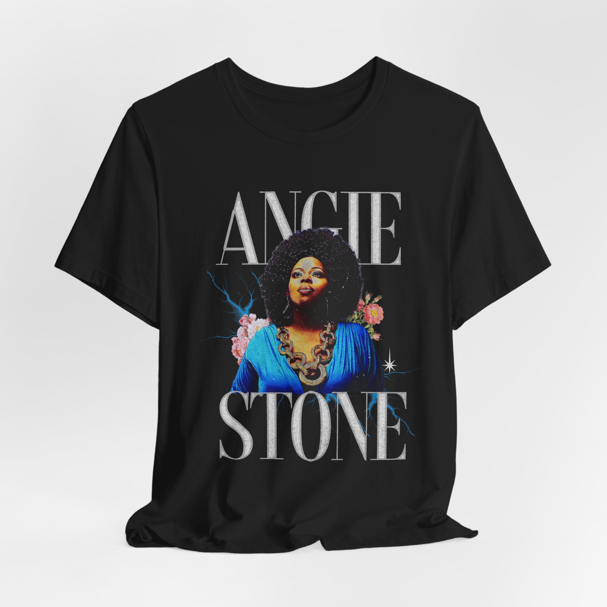 Angie Stone T-shirt gift idea. Angie Stone Bella and Canva Tee. RIP Angie Stone.