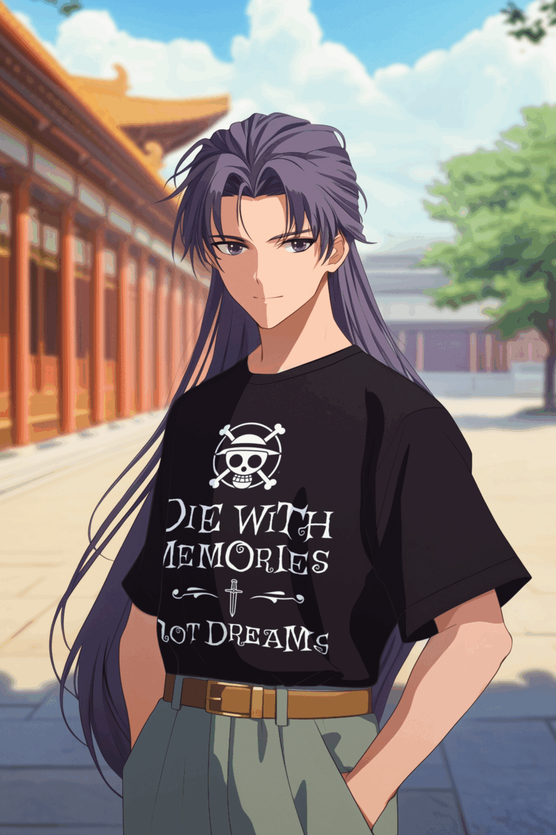 One Piece Inspirational Unisex Tee - "Die with Memories, Not Dreams". Manga T-Shirt. Anime Motivational - Image 6