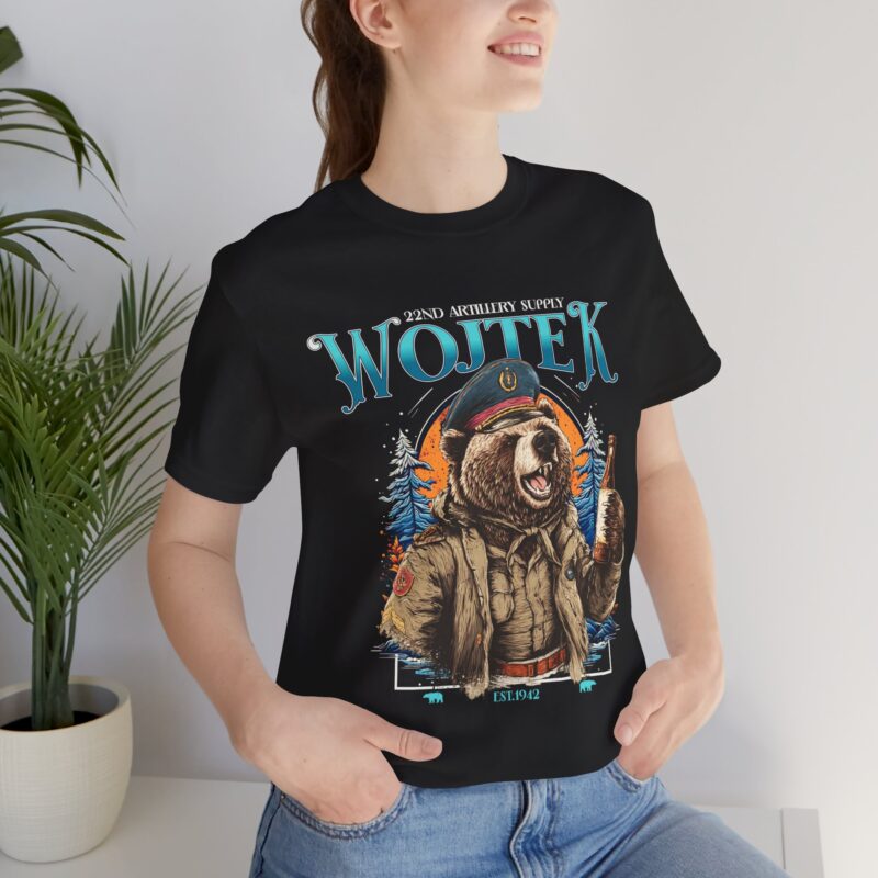 Vintage Style Wojtek Bear Unisex Graphic Tee, Fun Animal Shirt, WWII Polish Bear, Outdoor Adventure Apparel - Image 5